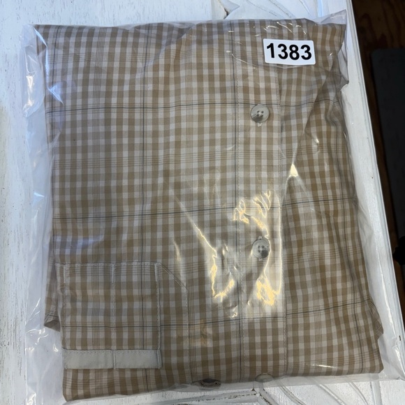 Columbia PHG Hunting Gear Casual Button Down Shirt M Tan Cream Check Plaid - Picture 7 of 7